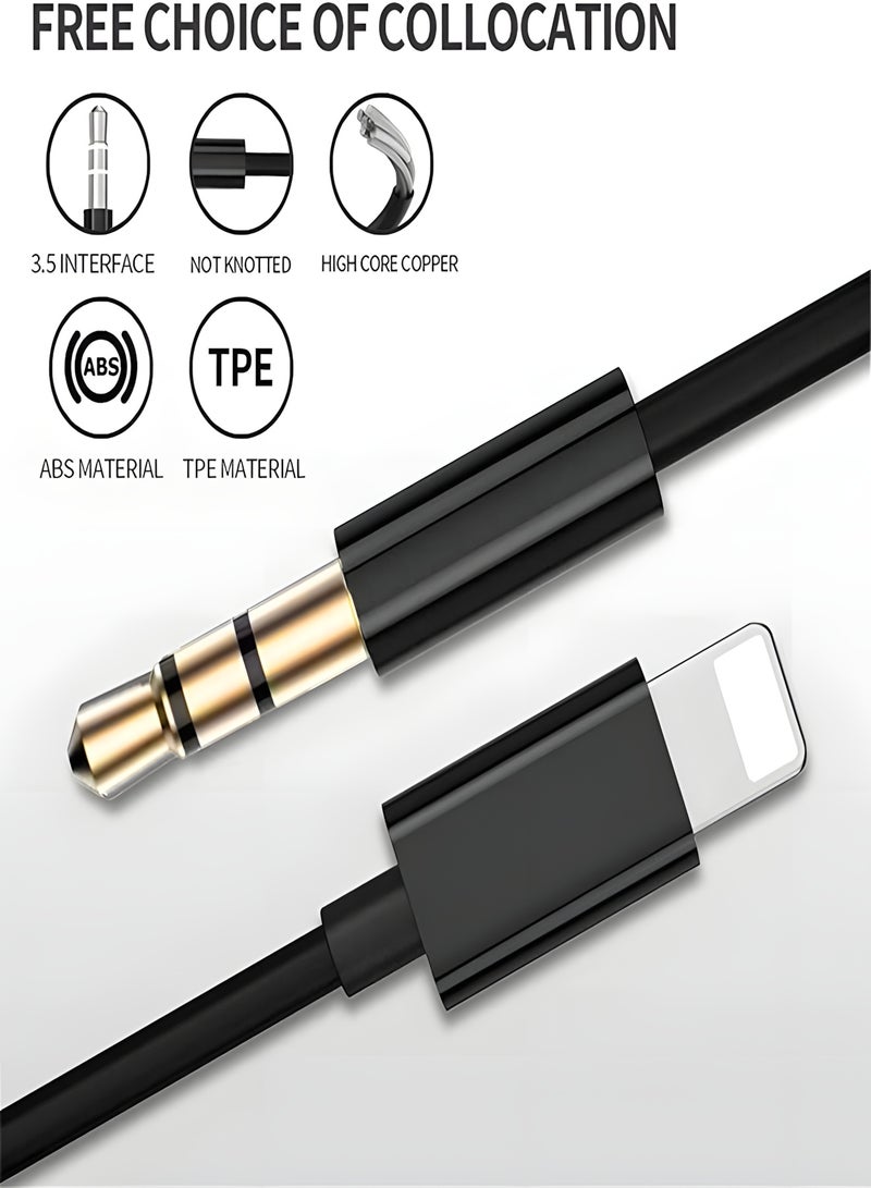 كابل لايتنينج إلى 3.5 ملم للصوت – توصيل مباشر بدون محول – جودة صوت عالية – متوافق مع آيفون والآيباد وسماعات السيارة - Image 2